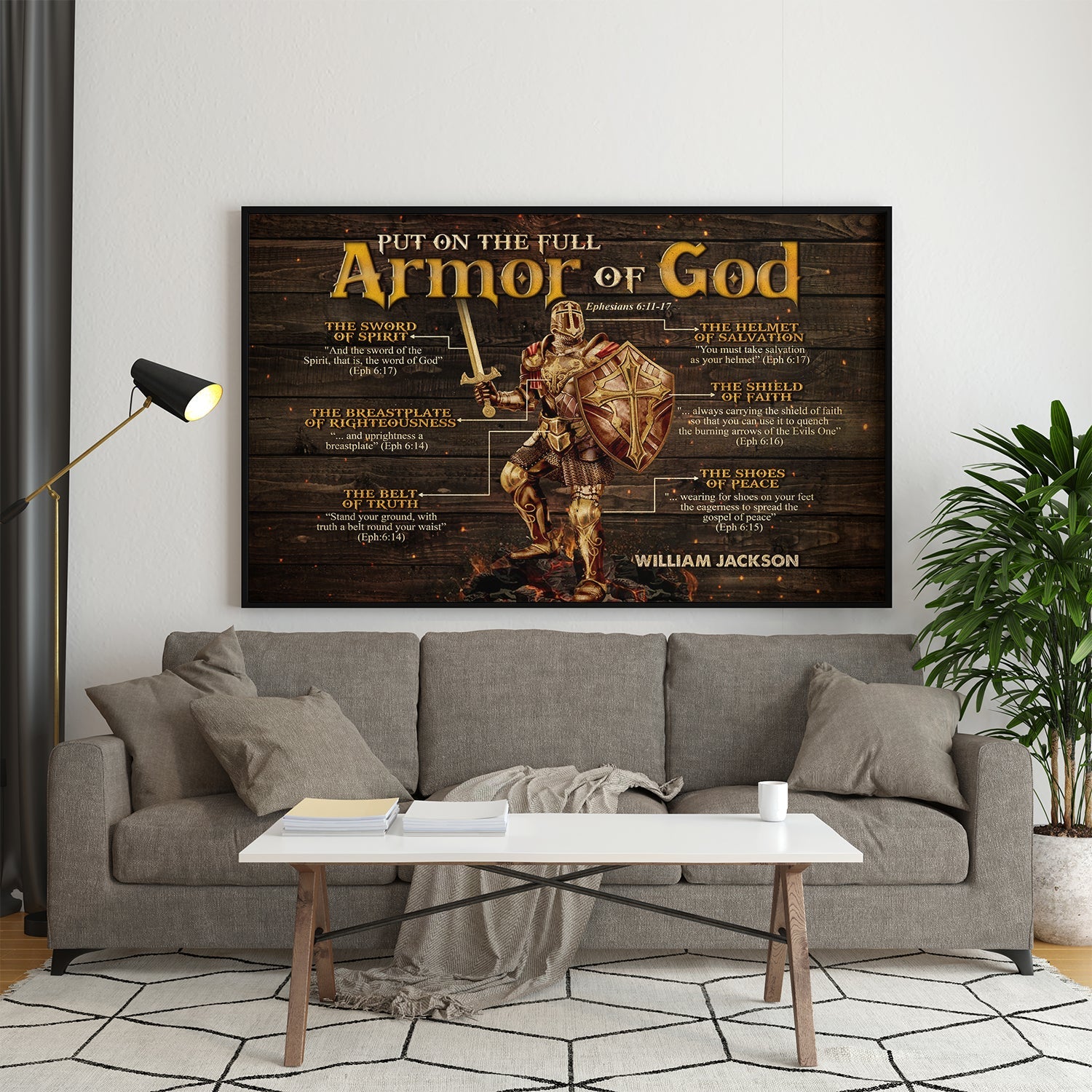 Personalized Warrior Of God Poster, Put On The Full Armor Of God, Armor Of God Bible Verse Poster