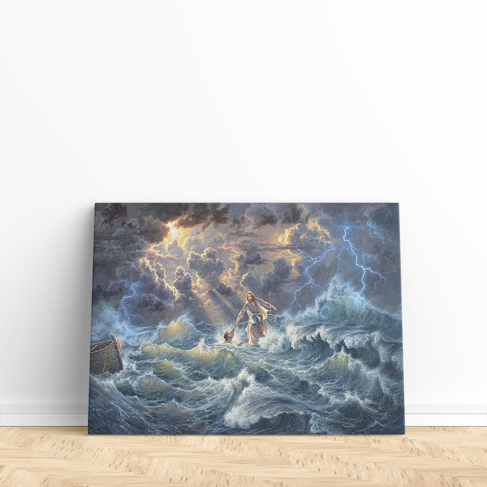 Christ Saves Peter From Drowning Canvas Prints