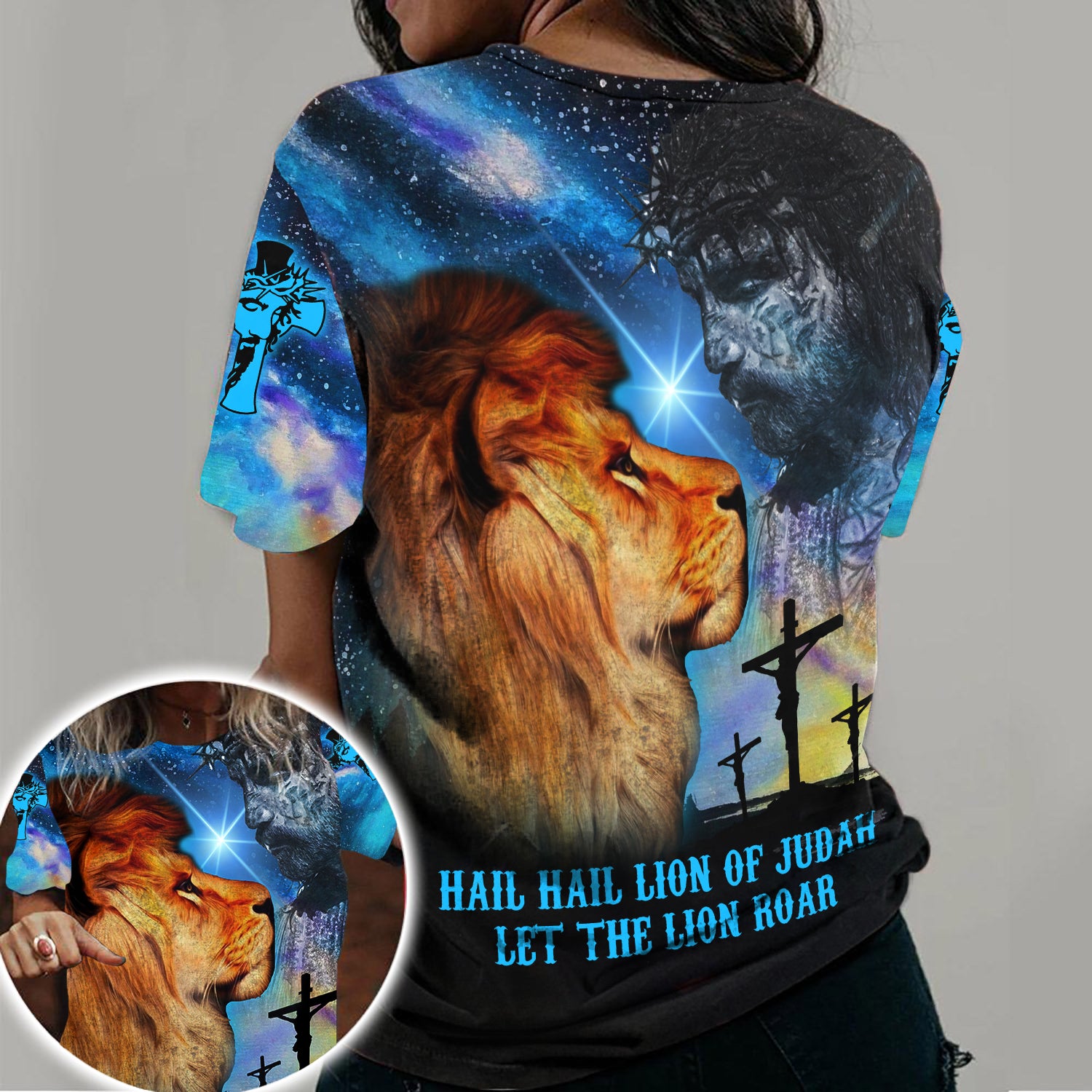 Jesus and Lion Hail Hail Lion Of Judah Let The Lion Roar 3D All Over Print