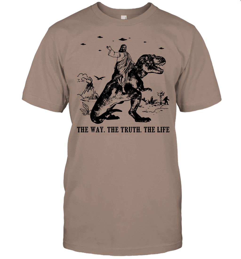 Jesus Riding Dinosaur The Way. The Truth. The Life T-Shirt