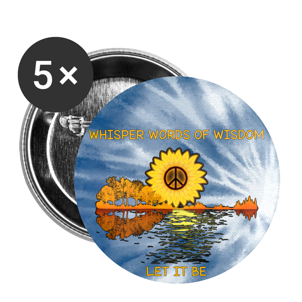 Whisper Words of Wisdom Let it Be Buttons large 2.2'' (5-pack) - white