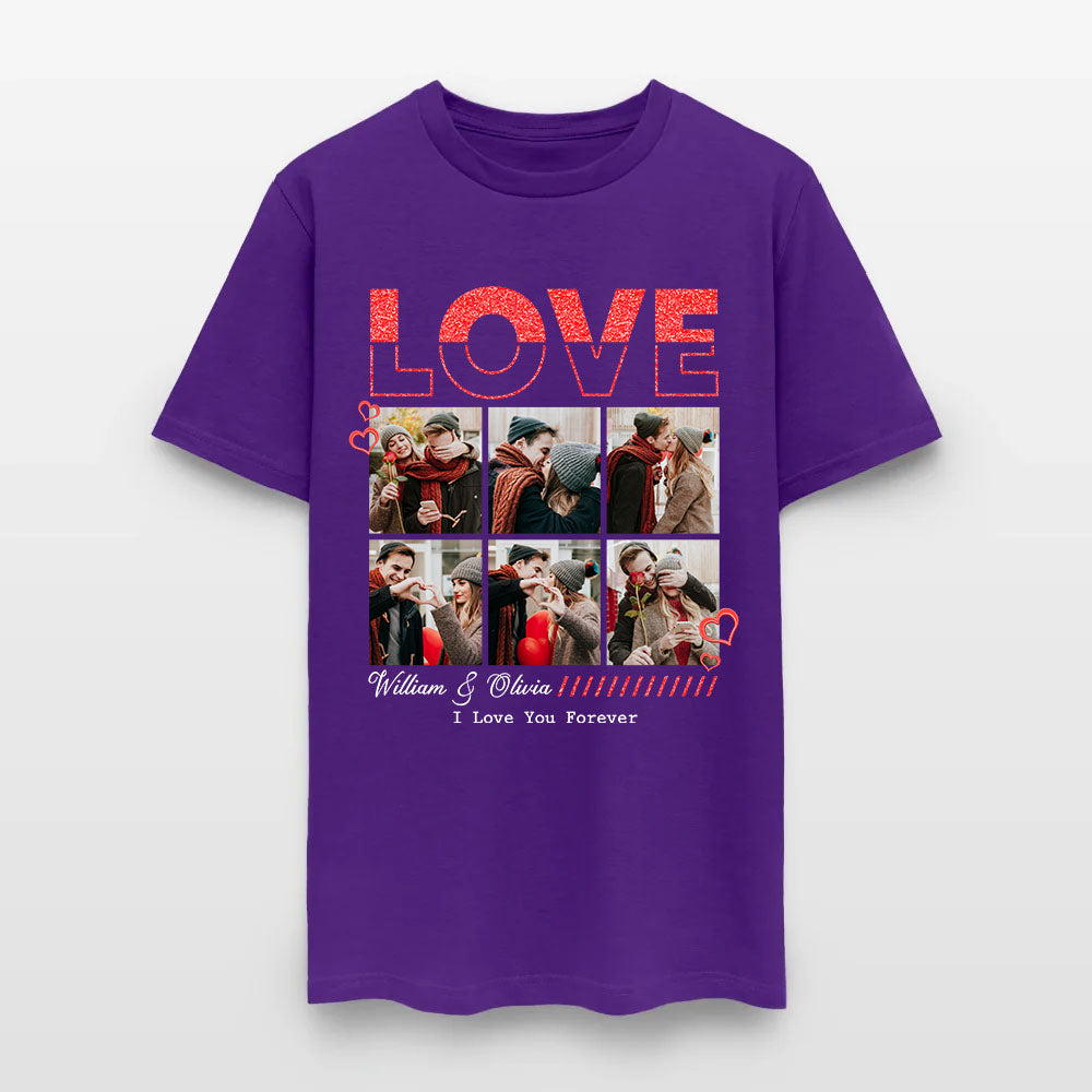 Personalized Couple Photo Love Be My Valentine T-Shirt