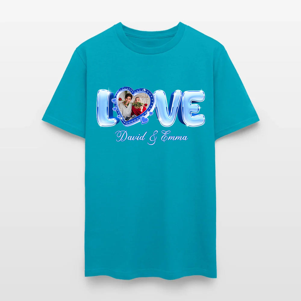 Personalized Couple Photo Valentine’s Day Love T-Shirt