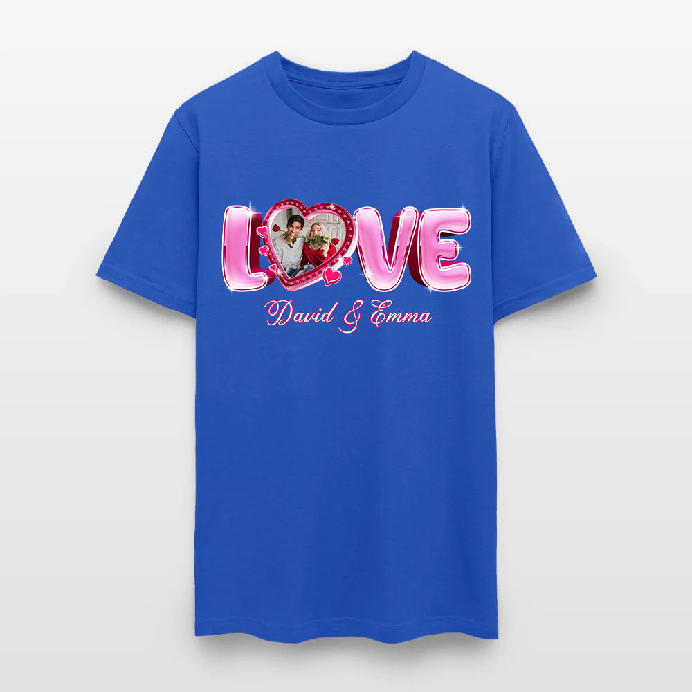 Personalized Couple Photo Valentine’s Day Love T-Shirt