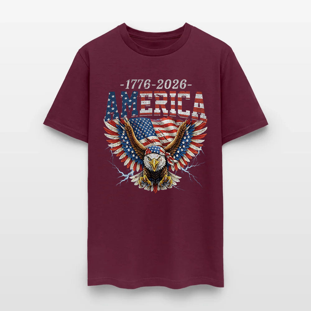 America 250th Anniversary Eagle and American Flag Patriotic T-Shirt