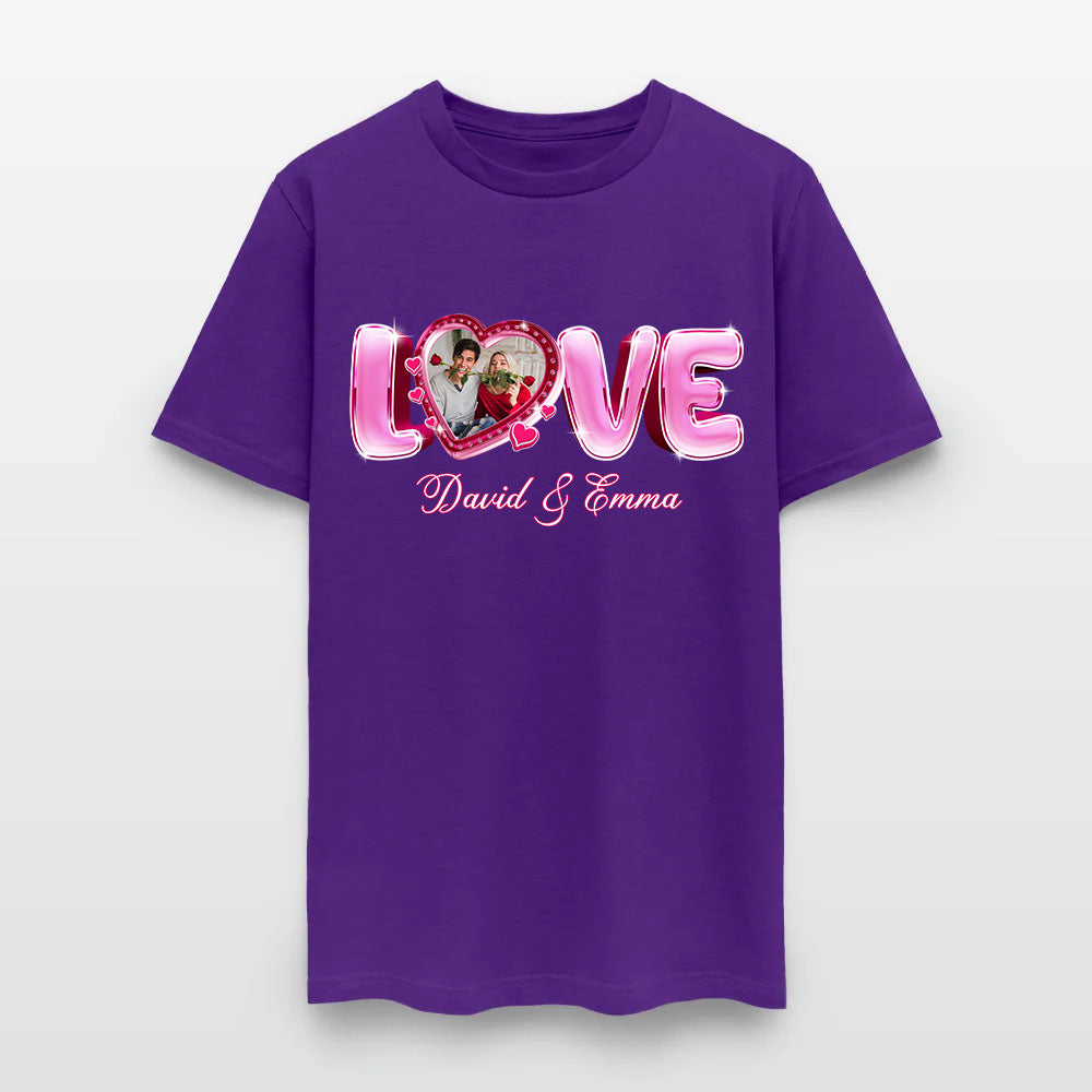 Personalized Couple Photo Valentine’s Day Love T-Shirt