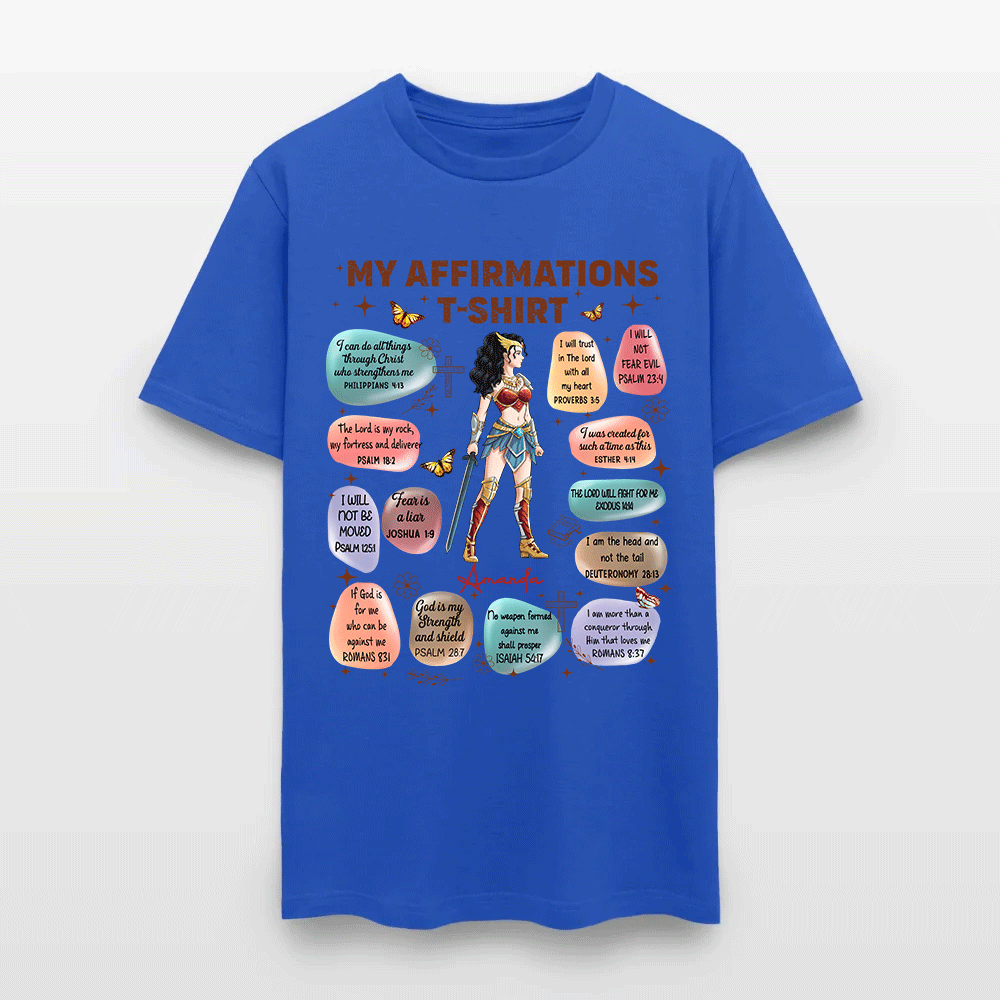 Personalized Wonder Woman Warrior of God Bible Verse Affirmation I Can Do All Things Through Christ T-Shirt