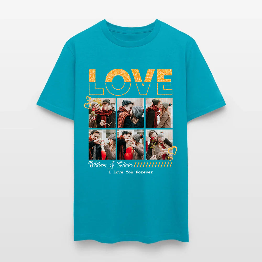 Personalized Couple Photo Love Be My Valentine T-Shirt