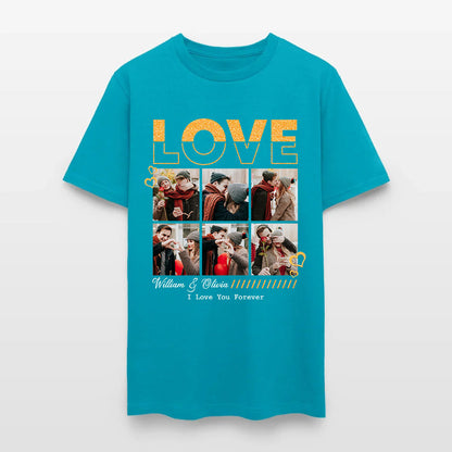 Personalized Couple Photo Love Be My Valentine T-Shirt