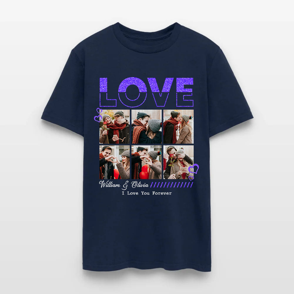 Personalized Couple Photo Love Be My Valentine T-Shirt