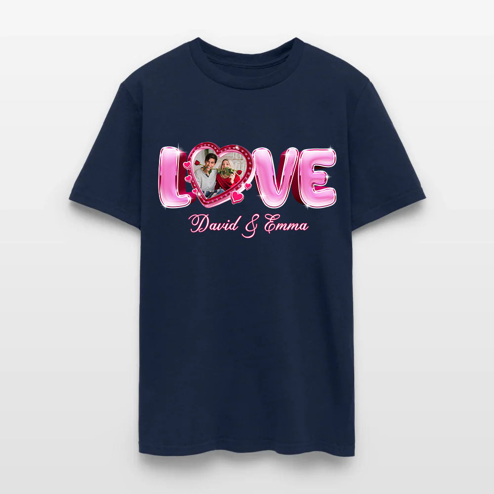 Personalized Couple Photo Valentine’s Day Love T-Shirt