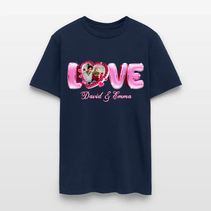 Personalized Couple Photo Valentine’s Day Love T-Shirt
