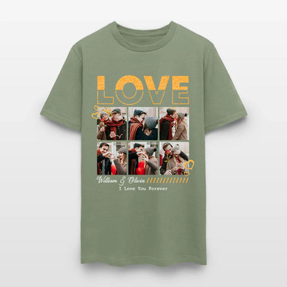 Personalized Couple Photo Love Be My Valentine T-Shirt