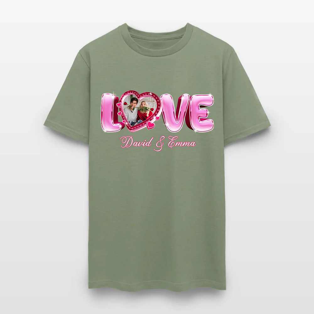 Personalized Couple Photo Valentine’s Day Love T-Shirt