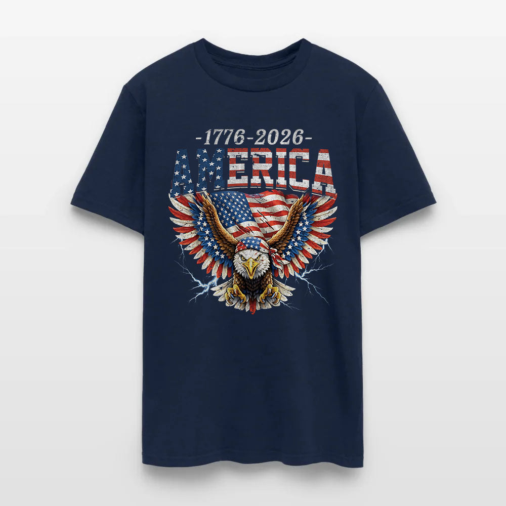 America 250th Anniversary Eagle and American Flag Patriotic T-Shirt