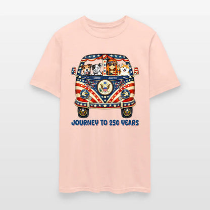Personalized Hippie Girl Dog America 250th Anniversary Patriotic T-Shirt