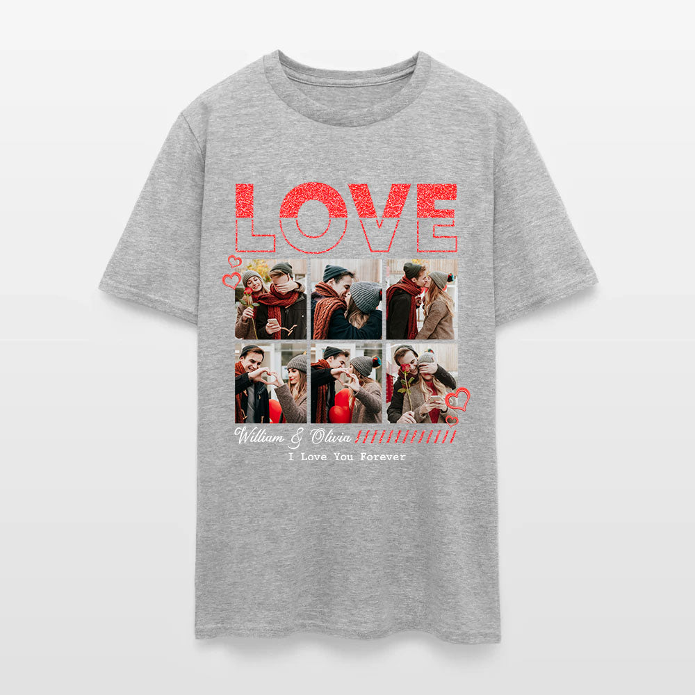 Personalized Couple Photo Love Be My Valentine T-Shirt