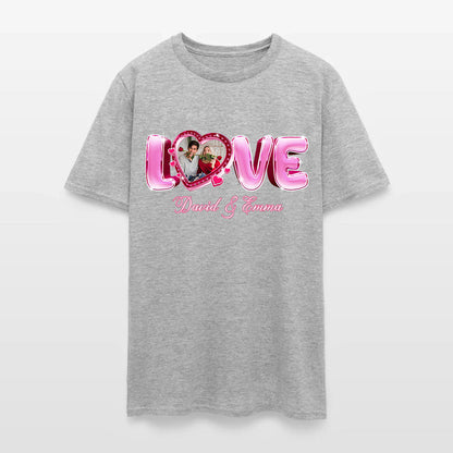 Personalized Couple Photo Valentine’s Day Love T-Shirt