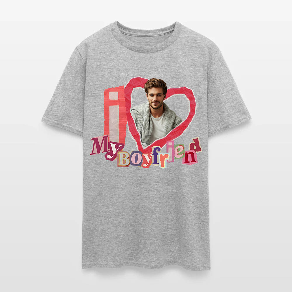 Personalized Photo I Love My Boyfriend T-Shirt