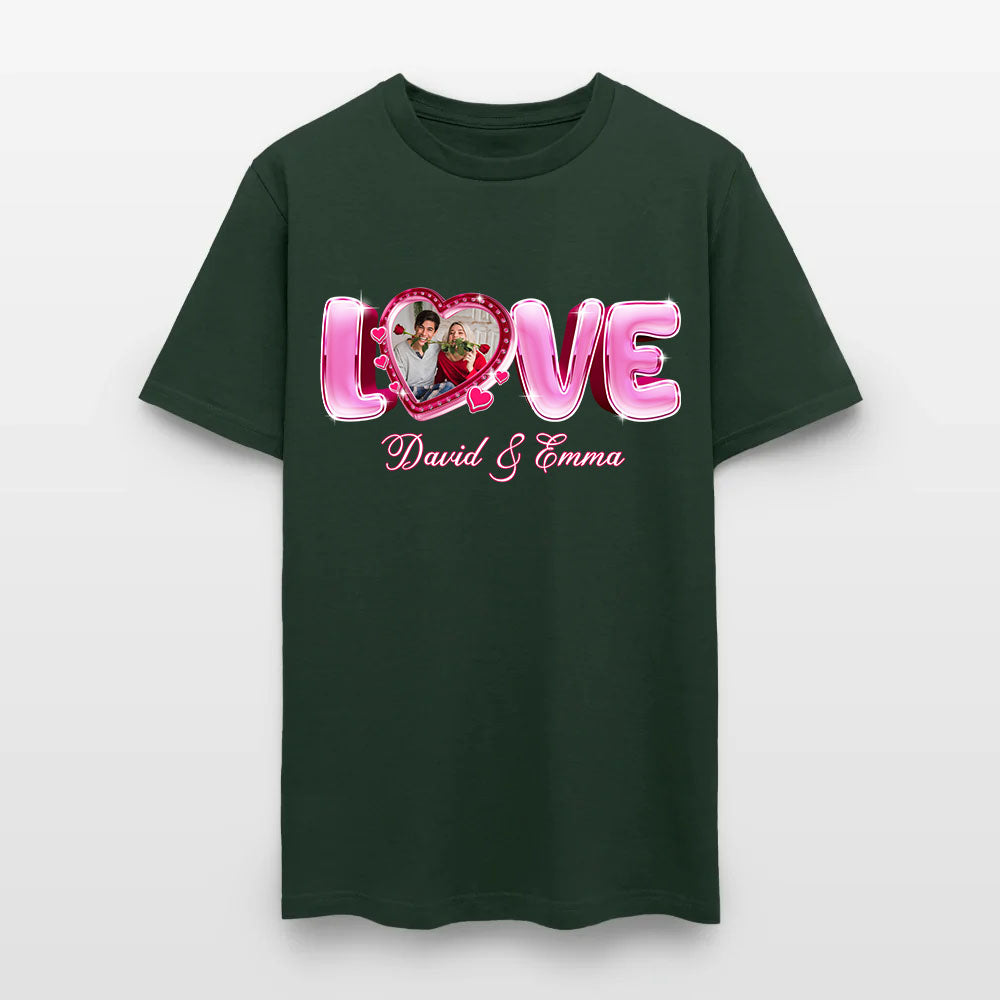 Personalized Couple Photo Valentine’s Day Love T-Shirt