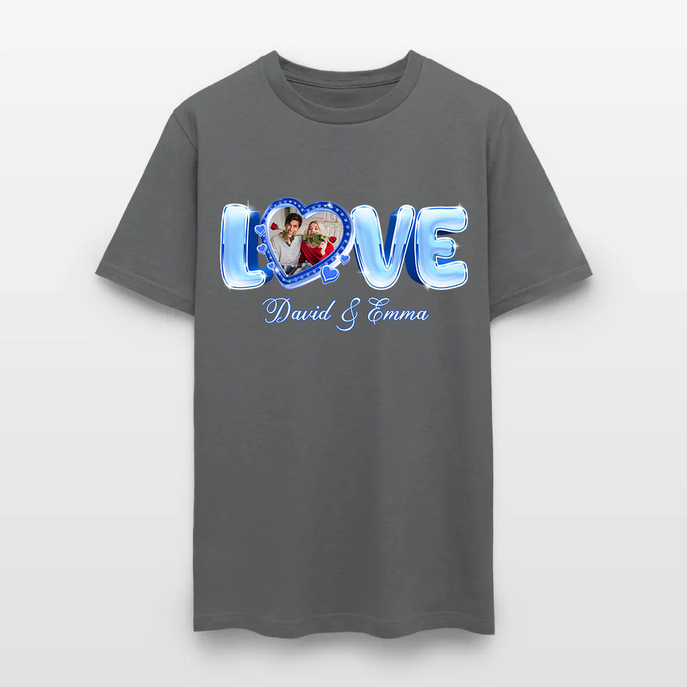 Personalized Couple Photo Valentine’s Day Love T-Shirt