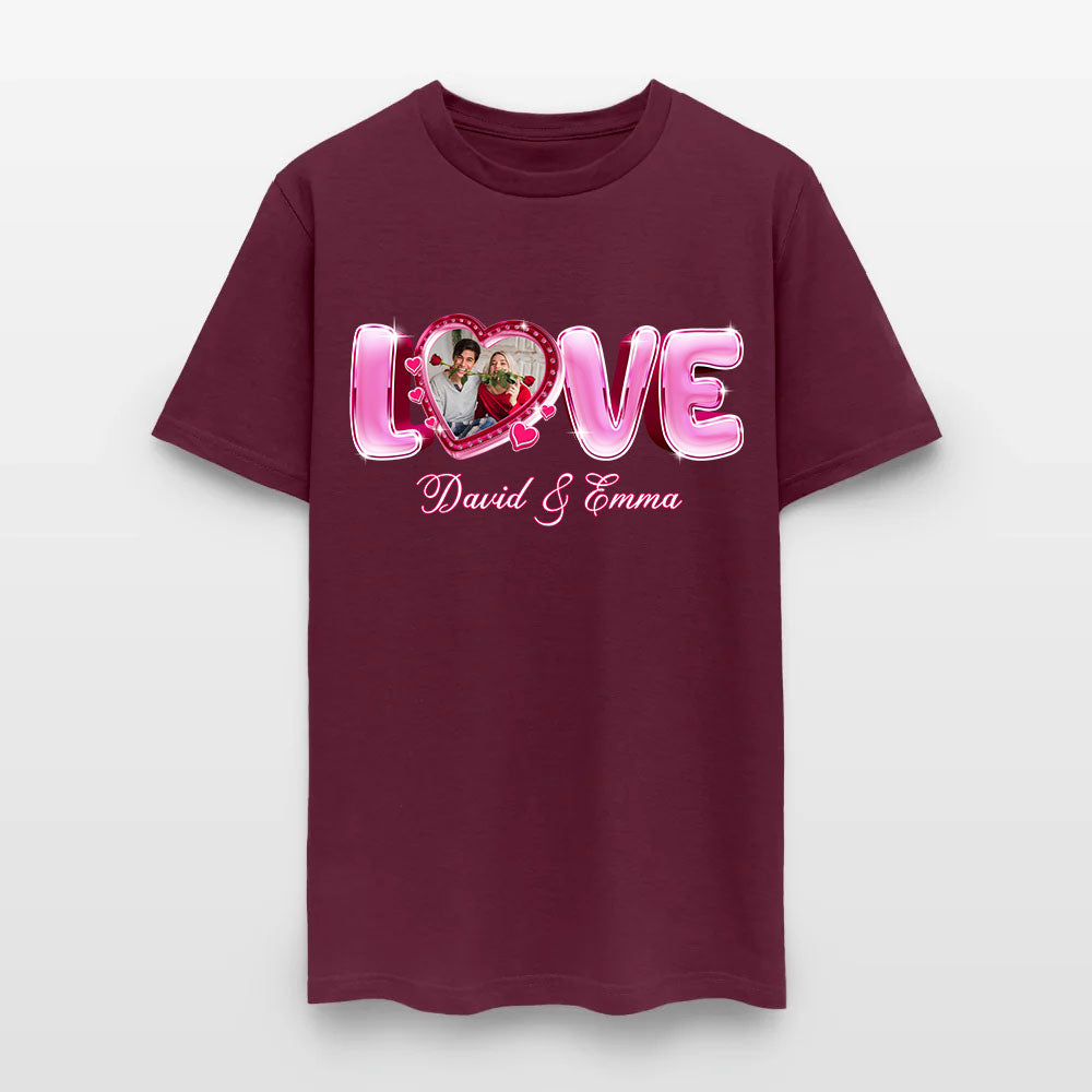 Personalized Couple Photo Valentine’s Day Love T-Shirt