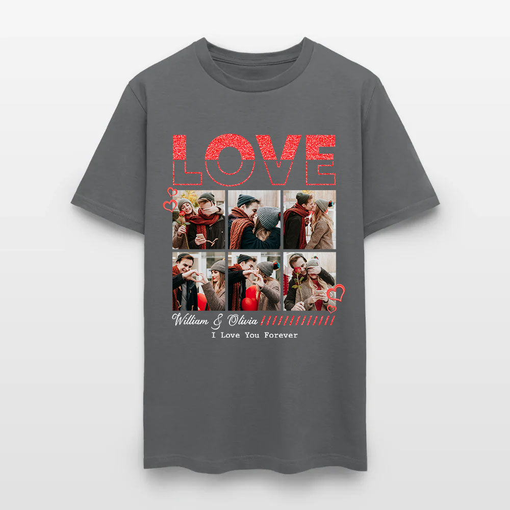 Personalized Couple Photo Love Be My Valentine T-Shirt
