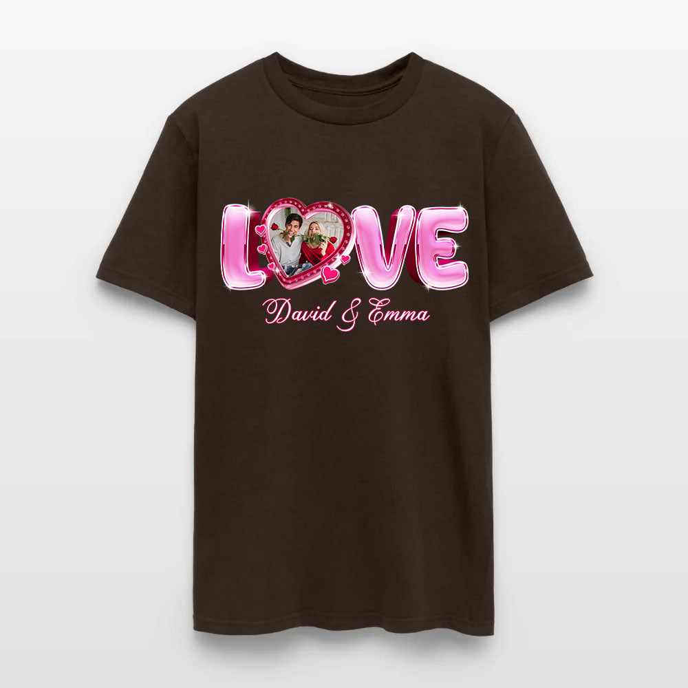 Personalized Couple Photo Valentine’s Day Love T-Shirt