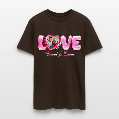 Personalized Couple Photo Valentine’s Day Love T-Shirt