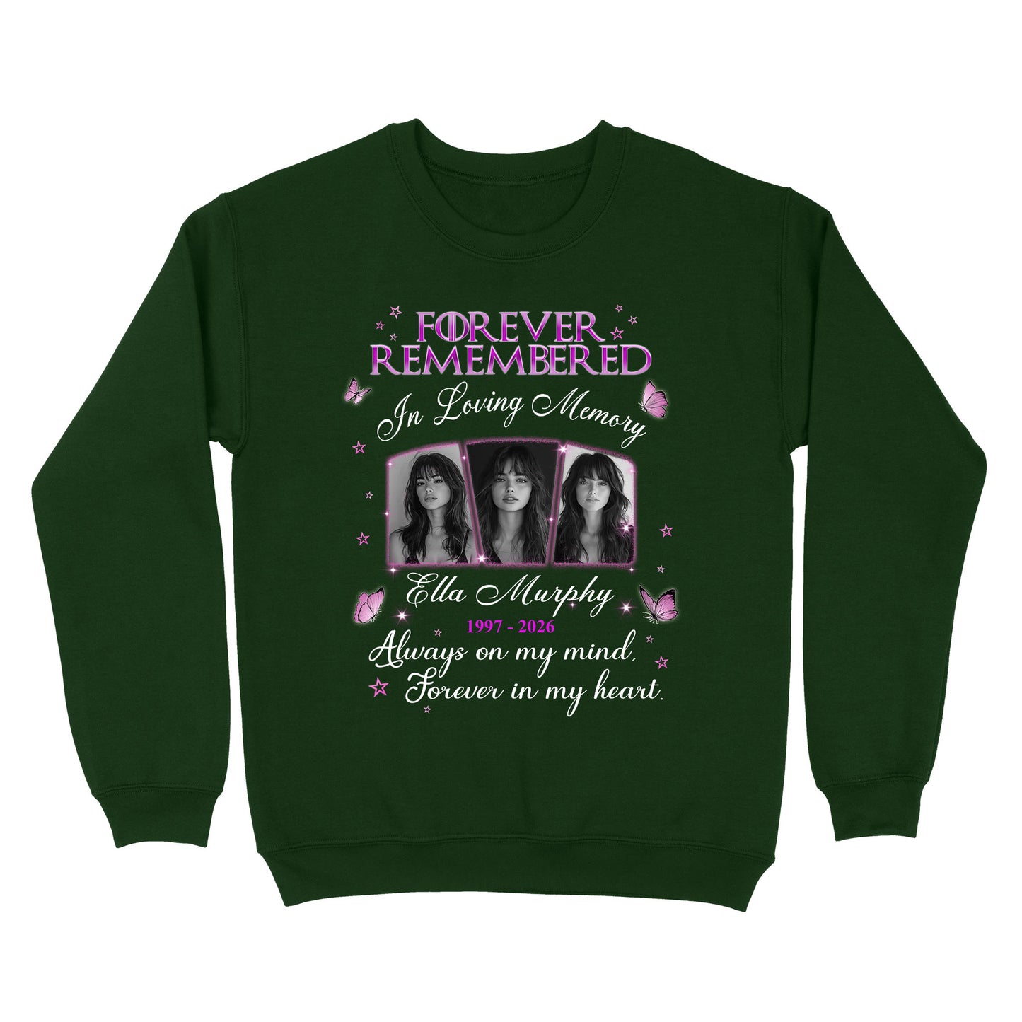 Personalized Photo Memorial Forever Remembered In Loving Memory Sweatshirt