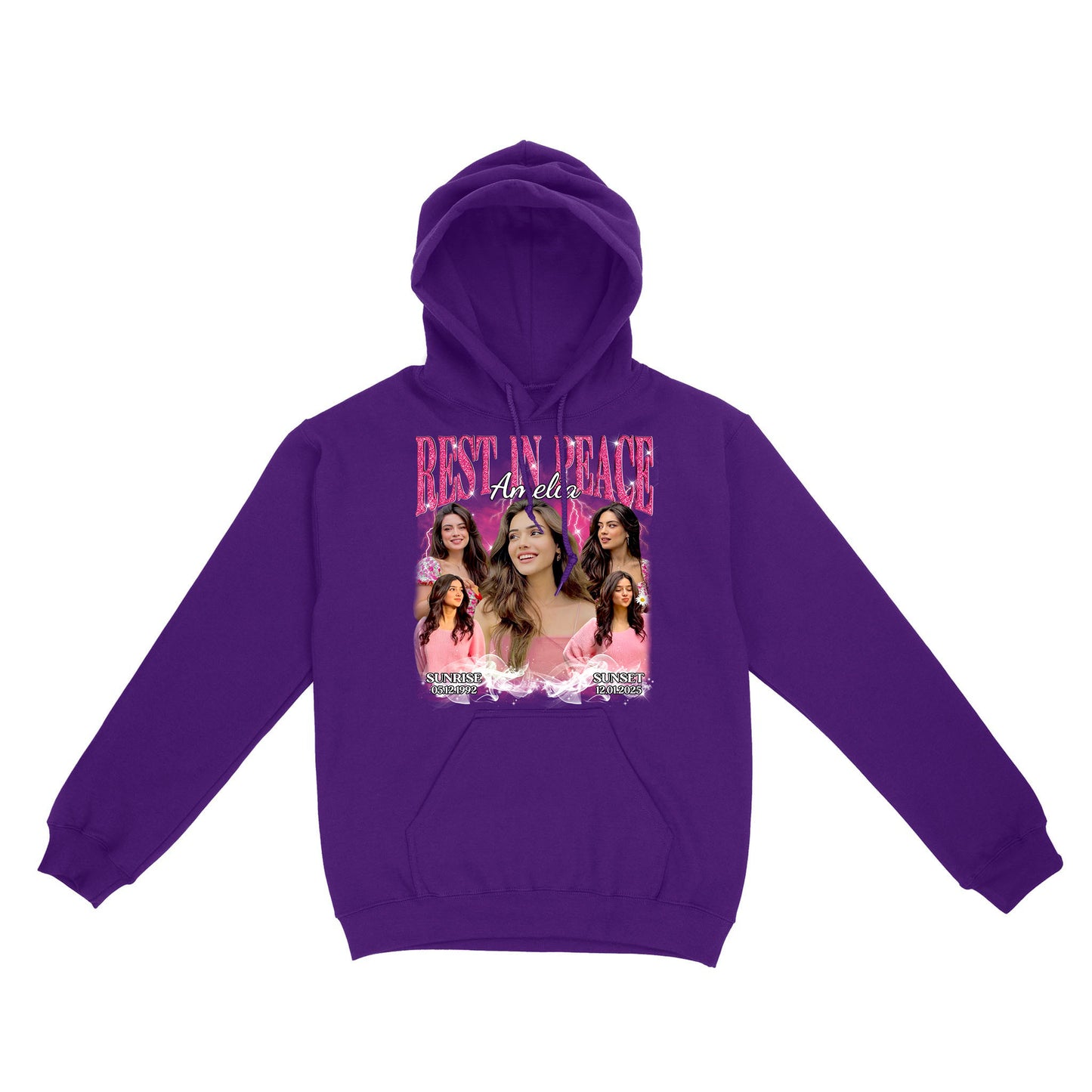 Personalized Photo Memorial Rest In Peace Sympathy Gift Loss Of Loved One Hoodie