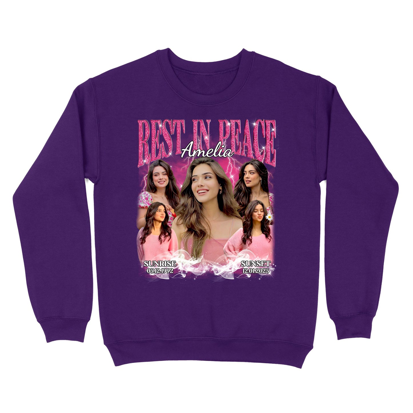 Personalized Photo Memorial Rest In Peace Sympathy Gift Loss Of Loved One Sweatshirt