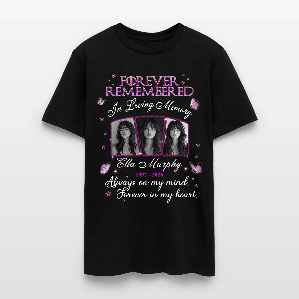 Personalized Photo Memorial Forever Remembered In Loving Memory T-Shirt