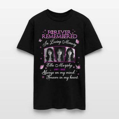 Personalized Photo Memorial Forever Remembered In Loving Memory T-Shirt