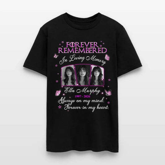 Personalized Photo Memorial Forever Remembered In Loving Memory T-Shirt