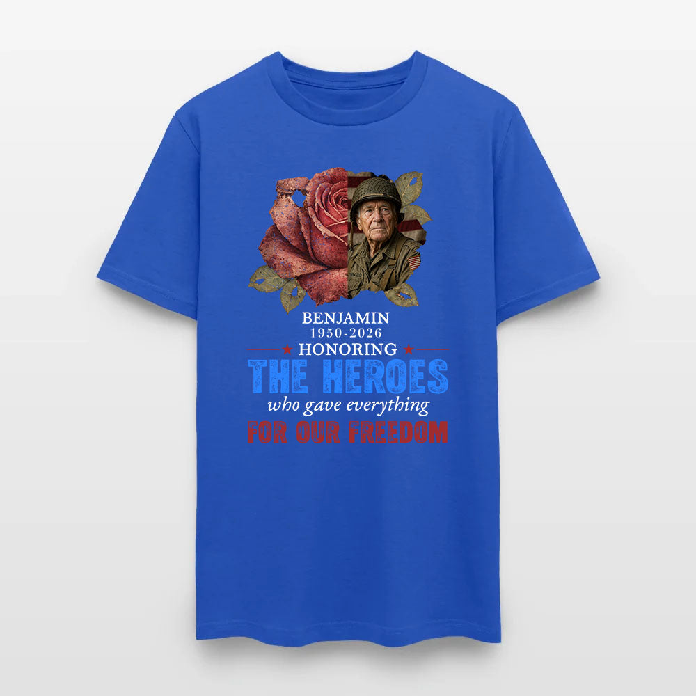 Personalized Photo Veteran Memorial Honoring The Heroes Who Gave Everything For Our Freedom T-Shirt