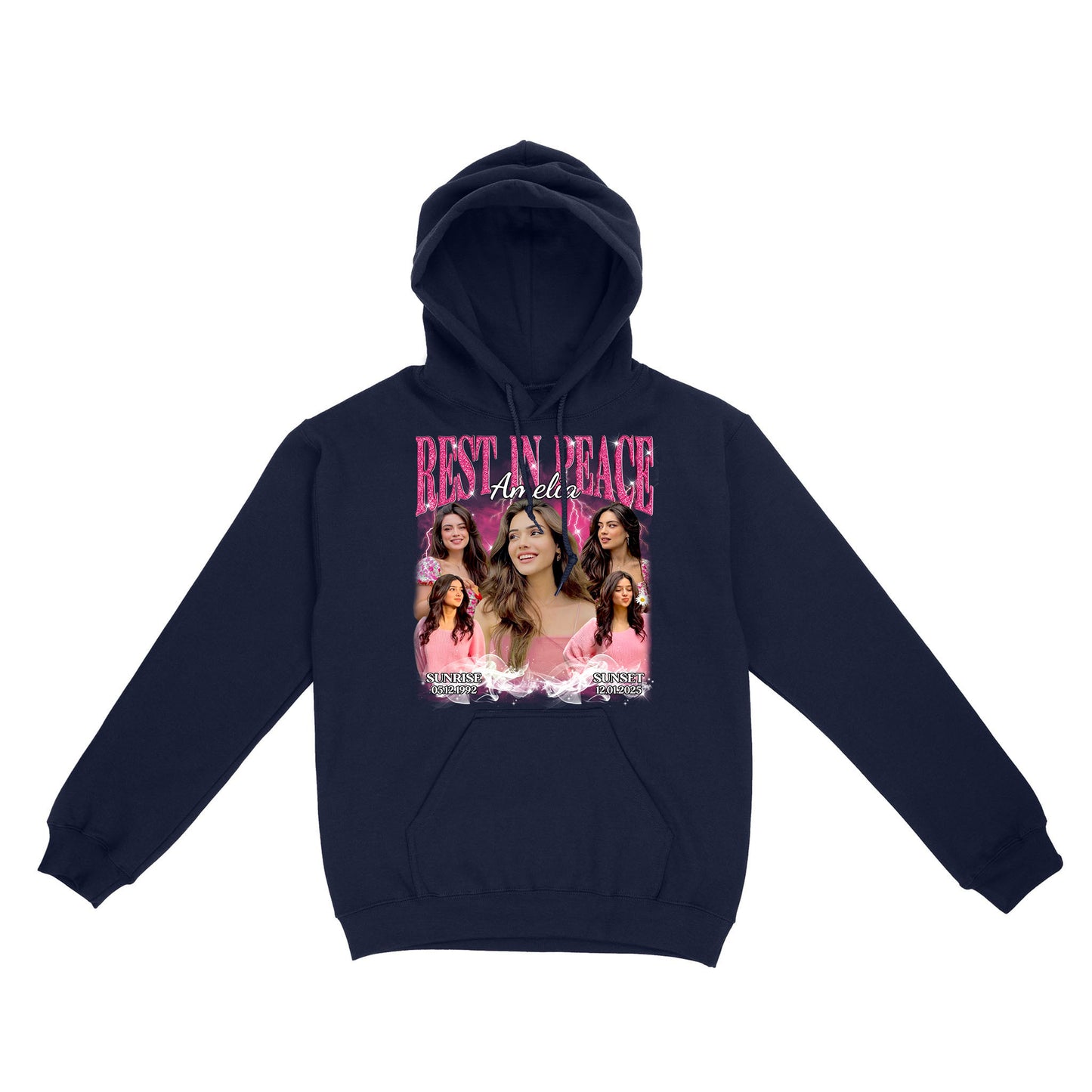 Personalized Photo Memorial Rest In Peace Sympathy Gift Loss Of Loved One Hoodie