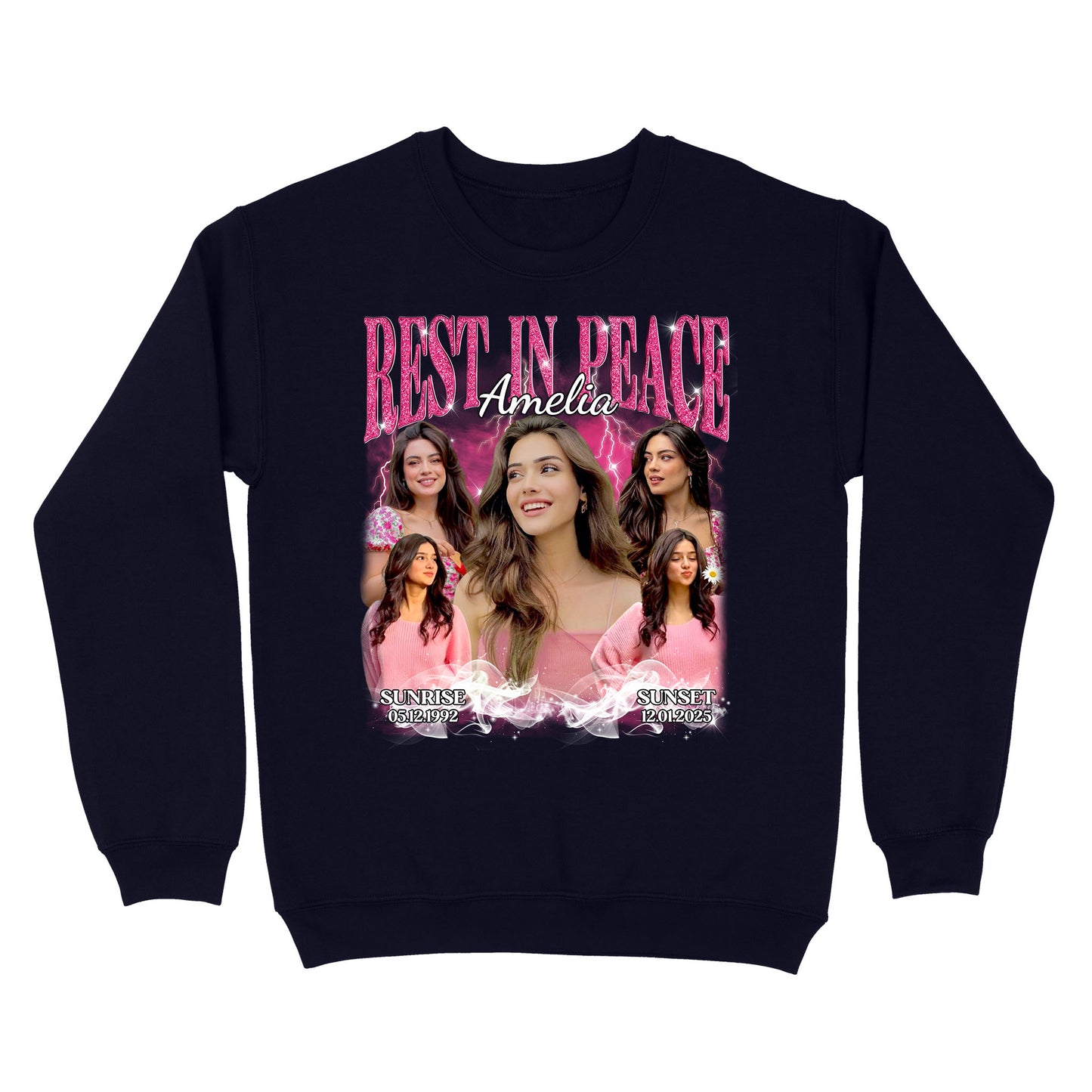 Personalized Photo Memorial Rest In Peace Sympathy Gift Loss Of Loved One Sweatshirt