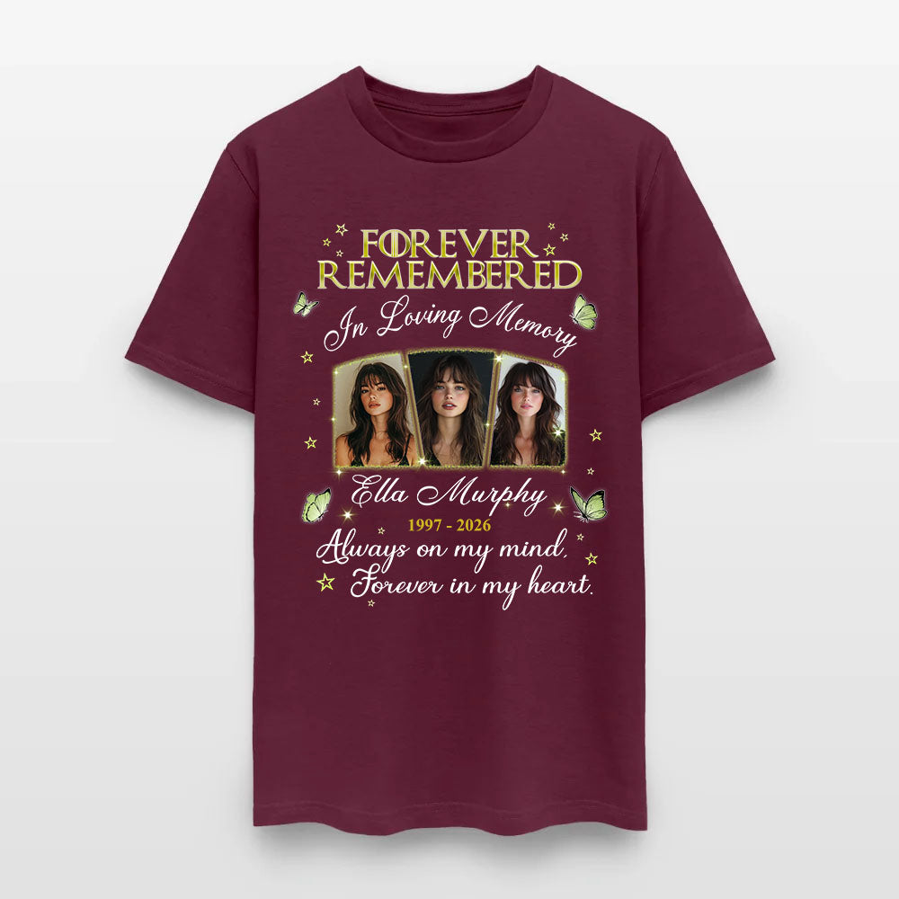 Personalized Photo Memorial Forever Remembered In Loving Memory T-Shirt