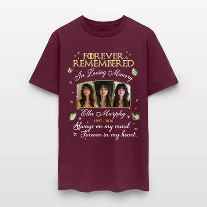 Personalized Photo Memorial Forever Remembered In Loving Memory T-Shirt