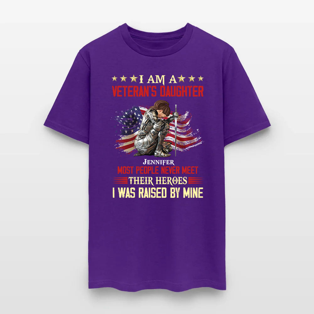 Personalized Woman Warrior Of God I Am A Veteran's Daughter T-Shirt
