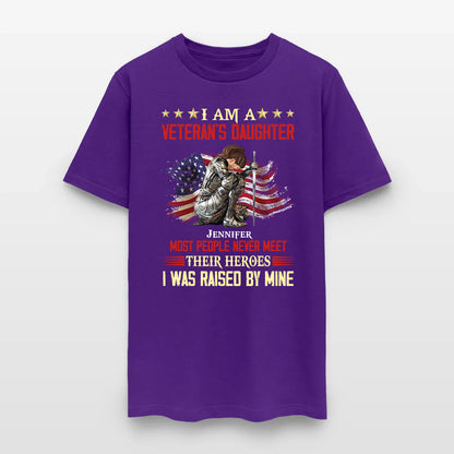 Personalized Woman Warrior Of God I Am A Veteran's Daughter T-Shirt