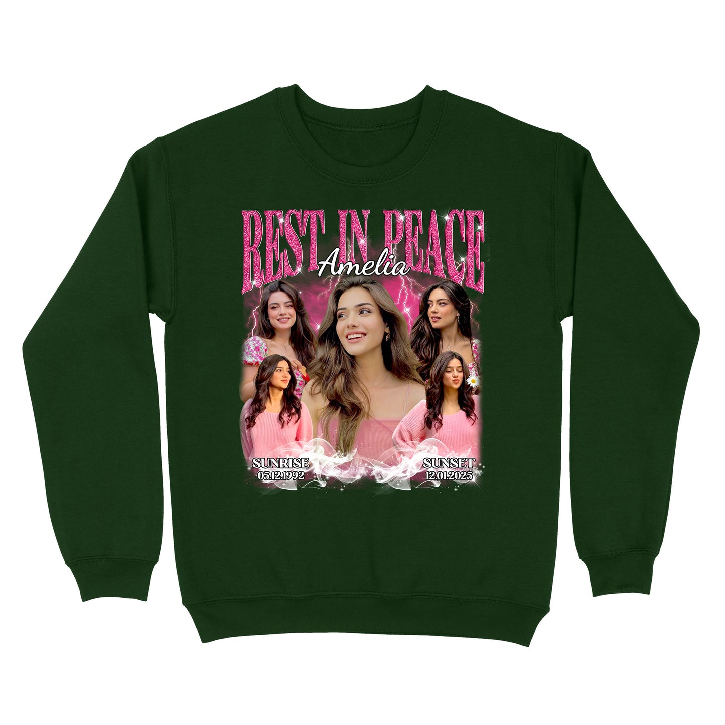 Personalized Photo Memorial Rest In Peace Sympathy Gift Loss Of Loved One Sweatshirt