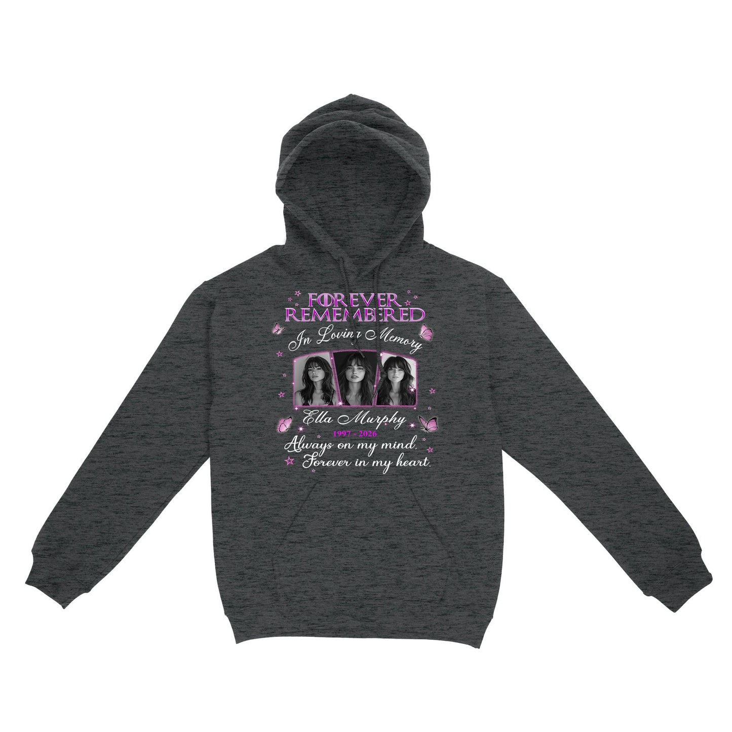 Personalized Photo Memorial Forever Remembered In Loving Memory Hoodie
