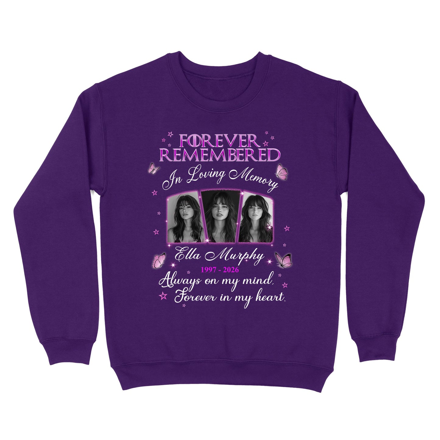 Personalized Photo Memorial Forever Remembered In Loving Memory Sweatshirt