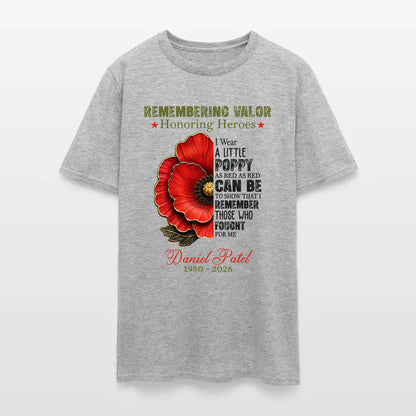 Personalized Veteran Memorial Remembering Valor Honoring Heroes T-Shirt