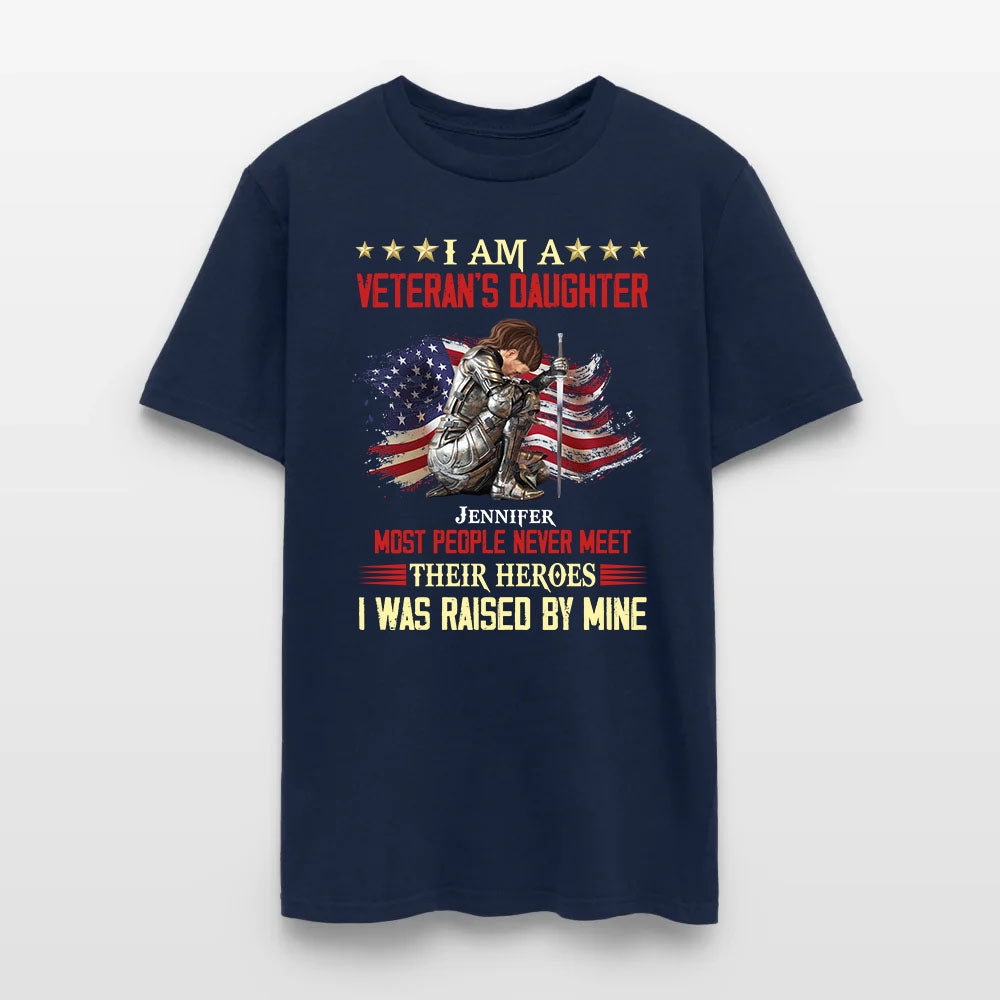Personalized Woman Warrior Of God I Am A Veteran's Daughter T-Shirt