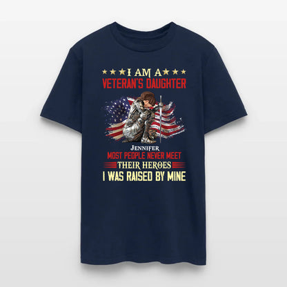 Personalized Woman Warrior Of God I Am A Veteran's Daughter T-Shirt