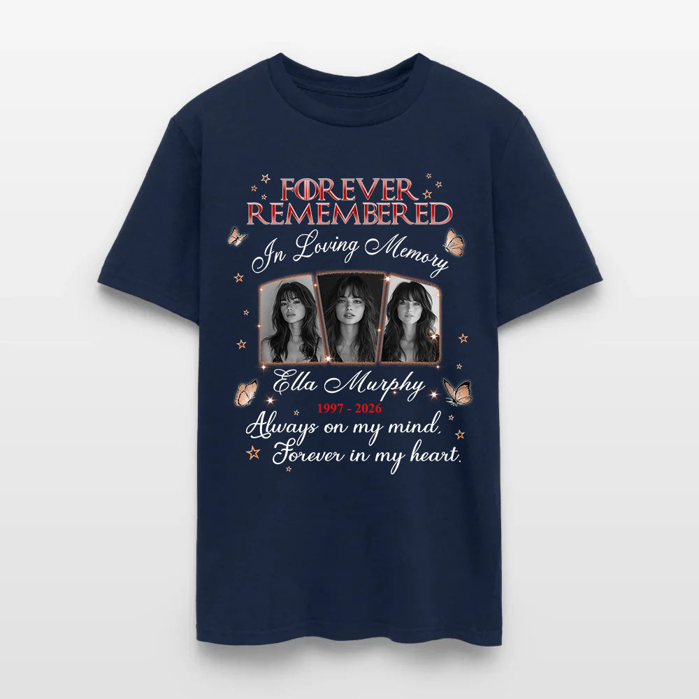 Personalized Photo Memorial Forever Remembered In Loving Memory T-Shirt