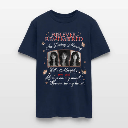Personalized Photo Memorial Forever Remembered In Loving Memory T-Shirt